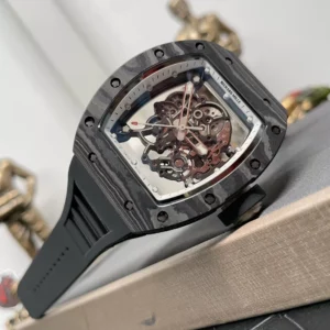 RICHARD MILLE RM055 BLACK CARBON REPLICA WHITE DIAL WATCH BBR V3 45MM 4 ĐỒNG HỒ CHẾ TÁC RICHARD MILLE RM055 NAM VỎ CARBON REPLICA CAO CẤP NHÀ MÁY BBR V3 45MM