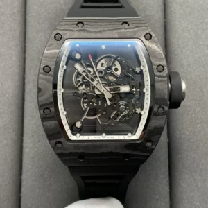 RICHARD MILLE RM055 BLACK CARBON REPLICA WHITE DIAL WATCH BBR V3 45MM 1 ĐỒNG HỒ CHẾ TÁC RICHARD MILLE RM055 NAM VỎ CARBON REPLICA CAO CẤP NHÀ MÁY BBR V3 45MM