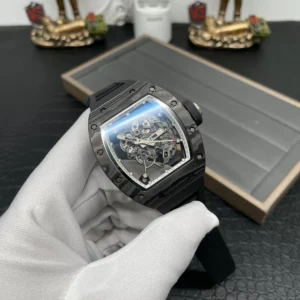 RICHARD MILLE RM055 BLACK CARBON REPLICA WHITE DIAL WATCH BBR V3 45MM 2 ĐỒNG HỒ CHẾ TÁC RICHARD MILLE RM055 NAM VỎ CARBON REPLICA CAO CẤP NHÀ MÁY BBR V3 45MM