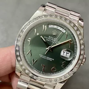 ROLEX DAY-DATE 228236 BEST COPY ARABIC NUMERALS GM FACTORY V3 40MM 1 ĐỒNG HỒ CHẾ TÁC ROLEX DAY-DATE 228236 NAM ĐÍNH ĐÁ REPLICA CAO CẤP GM FACTORY V3 40MM