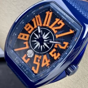 FRANCK MULLER V45 YACHTING BEST COPIES ORANGE NUMBER 45MM 2 ĐỒNG HỒ FRANCK MULLER V45 YACHTING NAM CỌC SỐ MÀU CAM REPLICA CAO CẤP 45MM