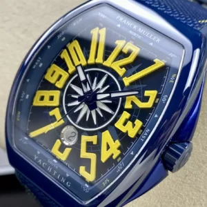 FRANCK MULLER V45 YACHTING REPLICA WATCH CERAMIC CASE YELLOW DIAL 45MM 3 ĐỒNG HỒ FRANCK MULLER V45 YACHTING REPLICA NAM VỎ GỐM CERAMIC 45MM