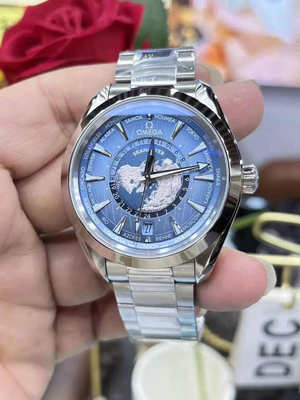 ĐỒNG HỒ OMEGA SEAMASTER FAKE CAO CẤP NHÀ MÁY VS NAM MẶT SỐ MÀU XANH 43MM (1) ĐỒNG HỒ OMEGA SEAMASTER FAKE CAO CẤP NHÀ MÁY VS NAM MẶT SỐ MÀU XANH 43MM