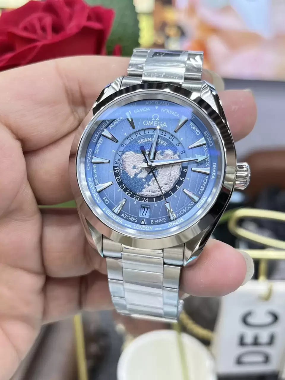 ĐỒNG HỒ OMEGA SEAMASTER FAKE CAO CẤP NHÀ MÁY VS NAM MẶT SỐ MÀU XANH 43MM (2) ĐỒNG HỒ OMEGA SEAMASTER FAKE CAO CẤP NHÀ MÁY VS NAM MẶT SỐ MÀU XANH 43MM