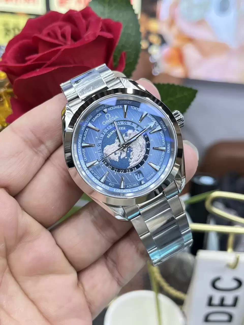 ĐỒNG HỒ OMEGA SEAMASTER FAKE CAO CẤP NHÀ MÁY VS NAM MẶT SỐ MÀU XANH 43MM (3) ĐỒNG HỒ OMEGA SEAMASTER FAKE CAO CẤP NHÀ MÁY VS NAM MẶT SỐ MÀU XANH 43MM