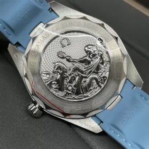 OMEGA SEAMASTER AQUA TERRA WORLDTIMER BLUE REPLICA WATCH VS FACTORY 43MM 7 ĐỒNG HỒ OMEGA SEAMASTER NAM DÂY CAO SU REPLICA VS FACTORY 43MM