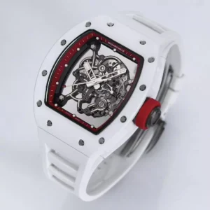 RICHARD MILLE RM055 CRAFTED WATCHES WHITE CERAMIC BBR FACTORY V3 45MM 2 ĐỒNG HỒ RICHARD MILLE RM055 CHẾ TÁC NAM NÚM MÀU ĐỎ REP 1:1 NHÀ MÁY BBR V3 45MM
