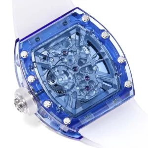RICHARD MILLE RM27-02 TOURBILLON CRAFTED WATCH BLUE SAPPHIRE MS FACTORY 42MM 7 ĐỒNG HỒ RICHARD MILLE RM27-02 TOURBILLON CHẾ TÁC SAPPHIRE MÀU XANH REP 11 CAO CẤP MS FACTORY 42MM