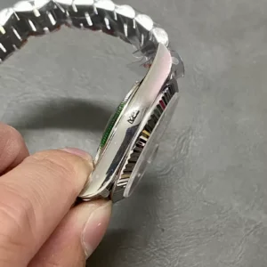 ROLEX DAY-DATE 228236 REPLICA WATCH GREY DIAL PRESIDENT STRAP GM FACTORY V3 40MM 4 ĐỒNG HỒ ROLEX DAY-DATE 228236 NAM CỌC SỐ DẠ QUANG REPLICA NHÀ MÁY GM V3 40MM