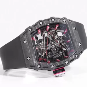RICHARD MILLE CRAFTED RM38-02 TOURBILLON WATCHES BLACK RM FACTORY 41X50MM 5 ĐỒNG HỒ CHẾ TÁC RICHARD MILLE RM38-02 TOURBILLON NAM DÂY CAO SU NHÀ MÁY RM 41X50MM