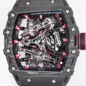 RICHARD MILLE RM38-02 BEST COPY TOURBILLON CARBON RM FACTORY 41X50MM 1 ĐỒNG HỒ RICHARD MILLE RM38-02 CHẾ TÁC TOURBILLON MÀU ĐEN NHÀ MÁY RM 41X50MM