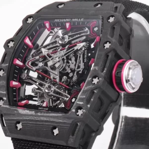 RICHARD MILLE RM38-02 BEST COPY TOURBILLON CARBON RM FACTORY 41X50MM 3 ĐỒNG HỒ RICHARD MILLE RM38-02 CHẾ TÁC TOURBILLON MÀU ĐEN NHÀ MÁY RM 41X50MM