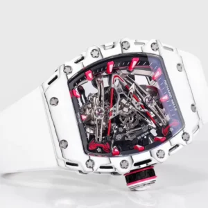 RICHARD MILLE RM38-02 BEST COPIES WATCHES CUSTOM WHITE CARBON CASE RUBBER STRAP RM FACTORY 41X50MM 5 ĐỒNG HỒ CHẾ TÁC RICHARD MILLE RM38-02 NAM VỎ CARBON MÀU TRẮNG RM FACTORY 41X50MM