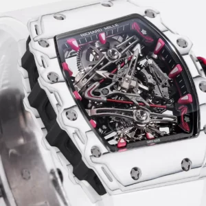 RICHARD MILLE RM38-02 BEST COPIES WATCHES CUSTOM WHITE CARBON CASE RUBBER STRAP RM FACTORY 41X50MM 4 ĐỒNG HỒ CHẾ TÁC RICHARD MILLE RM38-02 NAM VỎ CARBON MÀU TRẮNG RM FACTORY 41X50MM
