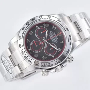 ROLEX COSMOGRAPH DAYTONA REPLICA WATCH RED NEEDLE DIAL CLEAN 40MM 2 ĐỒNG HỒ CHẾ TÁC ROLEX COSMOGRAPH DAYTONA NAM DÂY KIM LOẠI CLEAN FACTORY 40MM
