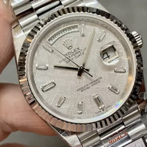 ROLEX DAY-DATE 228239 REPLICA WATCH GREY METEORITE DIAL QF 40MM 1 ĐỒNG HỒ CHẾ TÁC ROLEX DAY-DATE 228239 NAM MẶT SỐ THIÊN THẠCH NHÀ MÁY Q 40MM