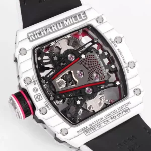 RICHARD MILLE RM 38-02 TOUBILLON REPLICA WATCH WHITE CARBON CASE FABRIC STRAP RM FACTORY 41X50MM 7 ĐỒNG HỒ RICHARD MILLE CHẾ TÁC RM 38-02 TOUBILLON NAM DÂY VẢI MÀU TRẮNG RM FACTORY 41X50MM