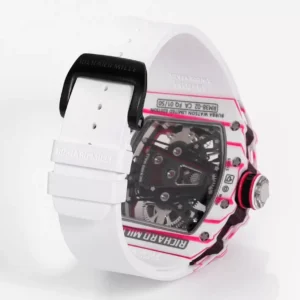 RICHARD MILLE CRAFTED WATCHES RM38-02 TOUBILLON PINK DIAL RM 41X50MM 5 ĐỒNG HỒ RICHARD MILLE CHẾ TÁC RM38-02 TOUBILLON NAM DÂY CAO SU MÀU TRẮNG NHÀ MÁY RM 41X50MM