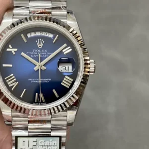 ROLEX DAY-DATE 228239 REPLICA 1:1 WATCH OMBRE BLUE QF 40MM 1 ĐỒNG HỒ ROLEX CHẾ TÁC DAY-DATE 228239 NAM CỌC SỐ LA MÃ REP 11 NHÀ MÁY Q 40MM