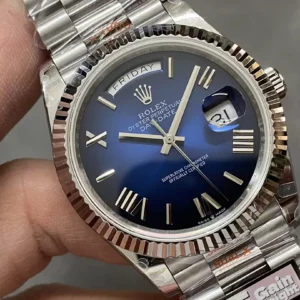 ROLEX DAY-DATE 228239 REPLICA 1:1 WATCH OMBRE BLUE QF 40MM 2 ĐỒNG HỒ ROLEX CHẾ TÁC DAY-DATE 228239 NAM CỌC SỐ LA MÃ REP 11 NHÀ MÁY Q 40MM