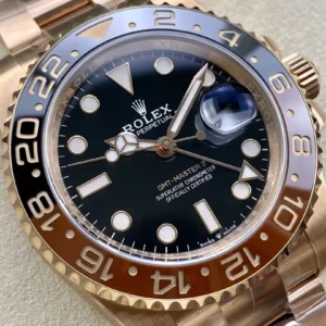 ROLEX REPLICA WATCHES GMT-MASTER ll 126715CHNR ROOT BEER CLEAN 40MM 2 ĐỒNG HỒ ROLEX CHẾ TÁC GMT-MASTER ll 126715CHNR ROOT BEER NAM ROSE GOLD NHÀ MÁY CLEAN 40MM