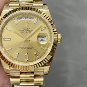 ROLEX DAY-DATE 228238 FAKE WATCH BAGUETTE NUMBER 185GRAM QF 40MM 3 ĐỒNG HỒ ROLEX DAY-DATE 228238 CHẾ TÁC NAM CỌC SỐ ĐÁ BAGUETTE 185GRAM NHÀ MÁY Q 40MM