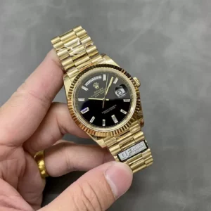 ROLEX DAY-DATE 228238 REPLICA WATCH BLACK DIAL 185GRAM 40MM 4 ĐỒNG HỒ ROLEX DAY-DATE 228238 NAM MẶT ĐEN CHẾ TÁC 185GRAM REPLICA 11 CAO CẤP 40MM