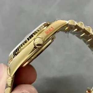 ROLEX DAY-DATE 228238 REPLICA WATCH BLACK DIAL 185GRAM 40MM 5 DONG HO ROLEX DAY DATE 228238 NAM MAT DEN CHE TAC 185GRAM REPLICA 11 CAO CAP 40MM