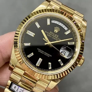 ROLEX DAY-DATE 228238 REPLICA WATCH BLACK DIAL 185GRAM 40MM 2 ĐỒNG HỒ ROLEX DAY-DATE 228238 NAM MẶT ĐEN CHẾ TÁC 185GRAM REPLICA 11 CAO CẤP 40MM