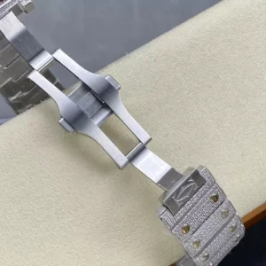 CARTIER SANTOS DEMI REPLICA 11 WATCH BLUE DIAL DEMI AMG FACTORY 40MM 8 ĐỒNG HỒ CARTIER SANTOS DEMI REPLICA 11 ĐÍNH FULL ĐÁ SWAROVSKI MẶT XANH AMG FACTORY 40MM