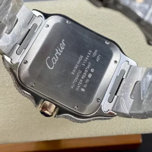 CARTIER SANTOS REPLICA 11 WATCH ROSE PLATED GOLD AMG FACTORY 40MM 6 ĐỒNG HỒ CARTIER SANTOS REP 11 ROSE GOLD CỌC SỐ LA MÃ NHÀ MÁY AMG 40MM