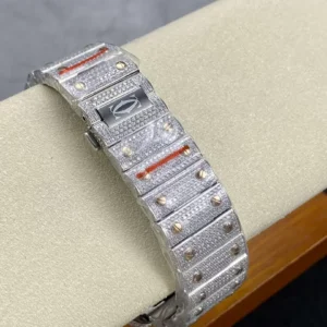 CARTIER SANTOS REPLICA 11 WATCH ROSE PLATED GOLD AMG FACTORY 40MM 7 ĐỒNG HỒ CARTIER SANTOS REP 11 ROSE GOLD CỌC SỐ LA MÃ NHÀ MÁY AMG 40MM