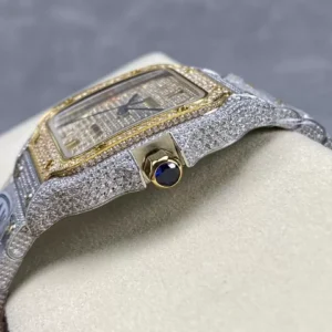 CARTIER SANTOS REPLICA WATCH DEMI WITH STONE AMG FACTORY 40MM 3 ĐỒNG HỒ CARTIER SANTOS REPLICA 11 DEMI ĐÍNH ĐÁ CỌC SỐ Ả RẬP NHÀ MÁY AMG 40MM