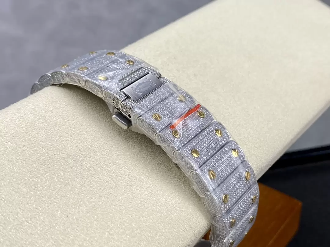 ĐỒNG HỒ CARTIER SANTOS REPLICA 11 DEMI ĐÍNH ĐÁ CỌC SỐ Ả RẬP NHÀ MÁY AMG 40MM (8) ĐỒNG HỒ CARTIER SANTOS REPLICA 11 DEMI ĐÍNH ĐÁ CỌC SỐ Ả RẬP NHÀ MÁY AMG 40MM