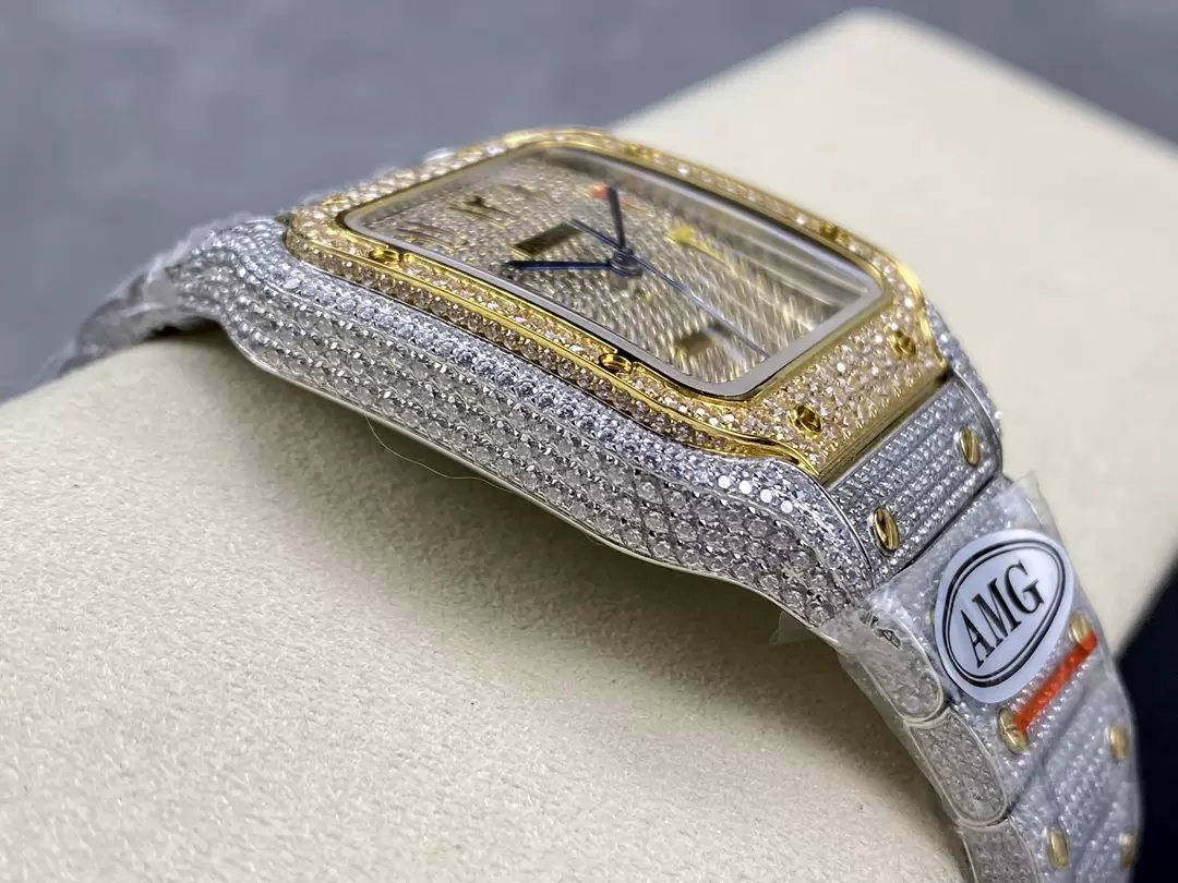 ĐỒNG HỒ CARTIER SANTOS REPLICA 11 DEMI ĐÍNH ĐÁ CỌC SỐ Ả RẬP NHÀ MÁY AMG 40MM (9) ĐỒNG HỒ CARTIER SANTOS REPLICA 11 DEMI ĐÍNH ĐÁ CỌC SỐ Ả RẬP NHÀ MÁY AMG 40MM