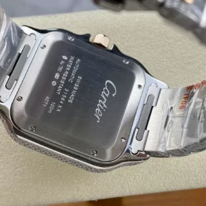 CARTIER SANTOS REPLICA WATCHES PLATED GOLD ARABIC NUMBER AMG 40MM 6 ĐỒNG HỒ CARTIER SANTOS REPLICA 11 ĐÍNH FULL ĐÁ CỌC SỐ Ả RẬP AMG 40MM