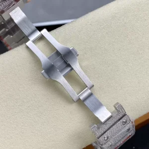 CARTIER SANTOS REPLICA 1:1 WATCH WHITE DIAL AMG FACTORY 40MM 8 ĐỒNG HỒ CARTIER SANTOS REPLICA 11 ĐÍNH FULL ĐÁ SWAROVSKI MẶT TRẮNG AMG FACTORY 40MM