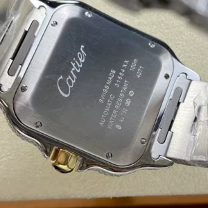 CARTIER SANTOS REPLICA 1:1 WATCH YELLOW GOLD WITH FULL STONE AMG 40MM 6 ĐỒNG HỒ CARTIER SANTOS REPLICA 11 YELLOW GOLD ĐÍNH FULL ĐÁ AMG 40MM