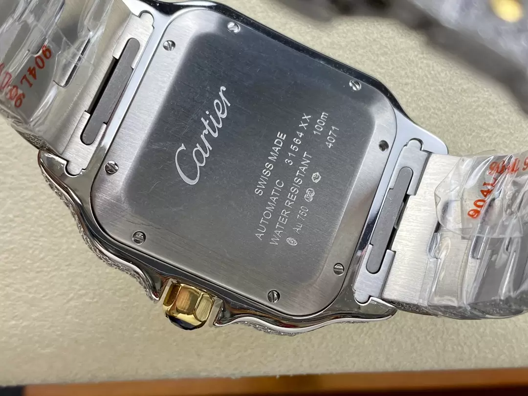 ĐỒNG HỒ CARTIER SANTOS REPLICA 11 YELLOW GOLD ĐÍNH FULL ĐÁ AMG 40MM (2) ĐỒNG HỒ CARTIER SANTOS REPLICA 11 YELLOW GOLD ĐÍNH FULL ĐÁ AMG 40MM