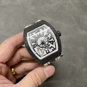 FRANCK MULLER VANGUARD REPLICA WATCH WHITE DIAL CACBON 44X54MM 3 ĐỒNG HỒ FRANCK MULLER VANGUARD REPLICA 11 MẶT TRẮNG HÌNH THỎ VỎ CACBON 44X54MM