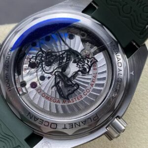 OMEGA SEAMASTER REPLICA WATCH GREY DIAL GREEN CERAMIC BEZEL 43.5MM 6 ĐỒNG HỒ OMEGA SEAMASTER REP 11 MẶT XÁM VÂN XƯỚC MẶT SỐ TITANIUM 43,5MM