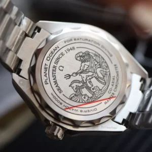 OMEGA SEAMASTER REPLICA WATCH OCEAN BLUE DIAL STEEL STRAP 45MM 8 ĐỒNG HỒ OMEGA SEAMASTER REPLICA 11 OCEAN BLUE CỌC SỐ DẠ QUANG 45MM