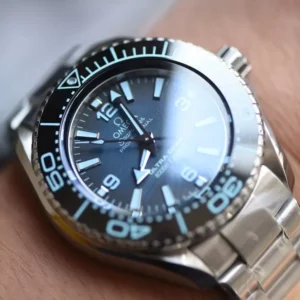 OMEGA SEAMASTER REPLICA WATCH OCEAN BLUE DIAL STEEL STRAP 45MM 2 ĐỒNG HỒ OMEGA SEAMASTER REPLICA 11 OCEAN BLUE CỌC SỐ DẠ QUANG 45MM