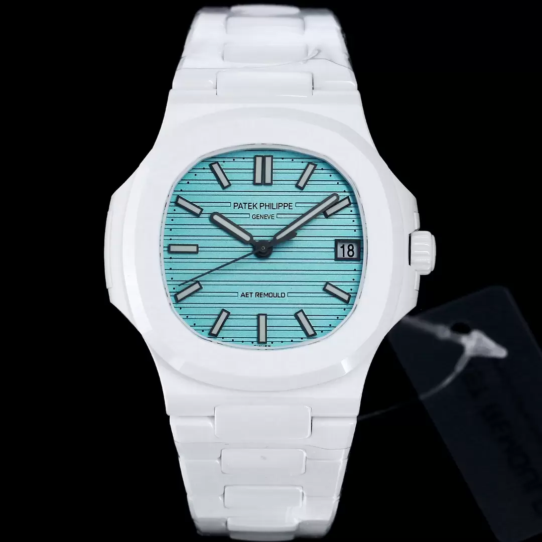 ĐỒNG HỒ PATEK PHILIPPE NAUTILUS 5711 VỎ GỐM CERAMIC REP 11 MÀU TRẮNG 40MM (1) ĐỒNG HỒ PATEK PHILIPPE NAUTILUS 5711 VỎ GỐM CERAMIC REP 11 MÀU TRẮNG 40MM