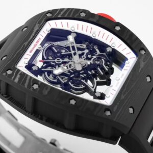 RICHARD MILLE RM055 REPLICA WATCH BLACK WHITE DIAL FULL CACBON ZF 49.9X42.7MM 3 ĐỒNG HỒ RICHARD MILLE RM055 REPLICA 11 LỘ CƠ VỎ ĐEN FULL CACBON NHÀ MÁY ZF 49.9X42.7MM