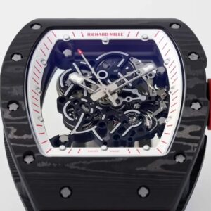 RICHARD MILLE RM055 REPLICA WATCH BLACK WHITE DIAL FULL CACBON ZF 49.9X42.7MM 2 ĐỒNG HỒ RICHARD MILLE RM055 REPLICA 11 LỘ CƠ VỎ ĐEN FULL CACBON NHÀ MÁY ZF 49.9X42.7MM