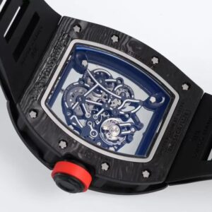 RICHARD MILLE RM055 REPLICA WATCH BLACK WHITE DIAL FULL CACBON ZF 49.9X42.7MM 7 ĐỒNG HỒ RICHARD MILLE RM055 REPLICA 11 LỘ CƠ VỎ ĐEN FULL CACBON NHÀ MÁY ZF 49.9X42.7MM