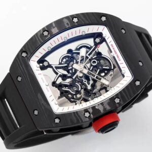RICHARD MILLE RM055 REPLICA WATCH BLACK WHITE DIAL FULL CACBON ZF 49.9X42.7MM 6 ĐỒNG HỒ RICHARD MILLE RM055 REPLICA 11 LỘ CƠ VỎ ĐEN FULL CACBON NHÀ MÁY ZF 49.9X42.7MM