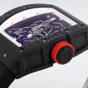 RICHARD MILLE RM055 REPLICA WATCH BLACK WHITE DIAL FULL CACBON ZF 49.9X42.7MM 5 ĐỒNG HỒ RICHARD MILLE RM055 REPLICA 11 LỘ CƠ VỎ ĐEN FULL CACBON NHÀ MÁY ZF 49.9X42.7MM