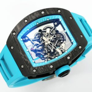 RICHARD MILLE RM055 REPLICA WATCH BLUE DIAL ZF FACTORY 49.9X42.7MM 5 ĐỒNG HỒ RICHARD MILLE RM055 REPLICA 11 MẶT XANG DƯƠNG LỘ CƠ NHÀ MÁY ZF 49.9X42.7MM